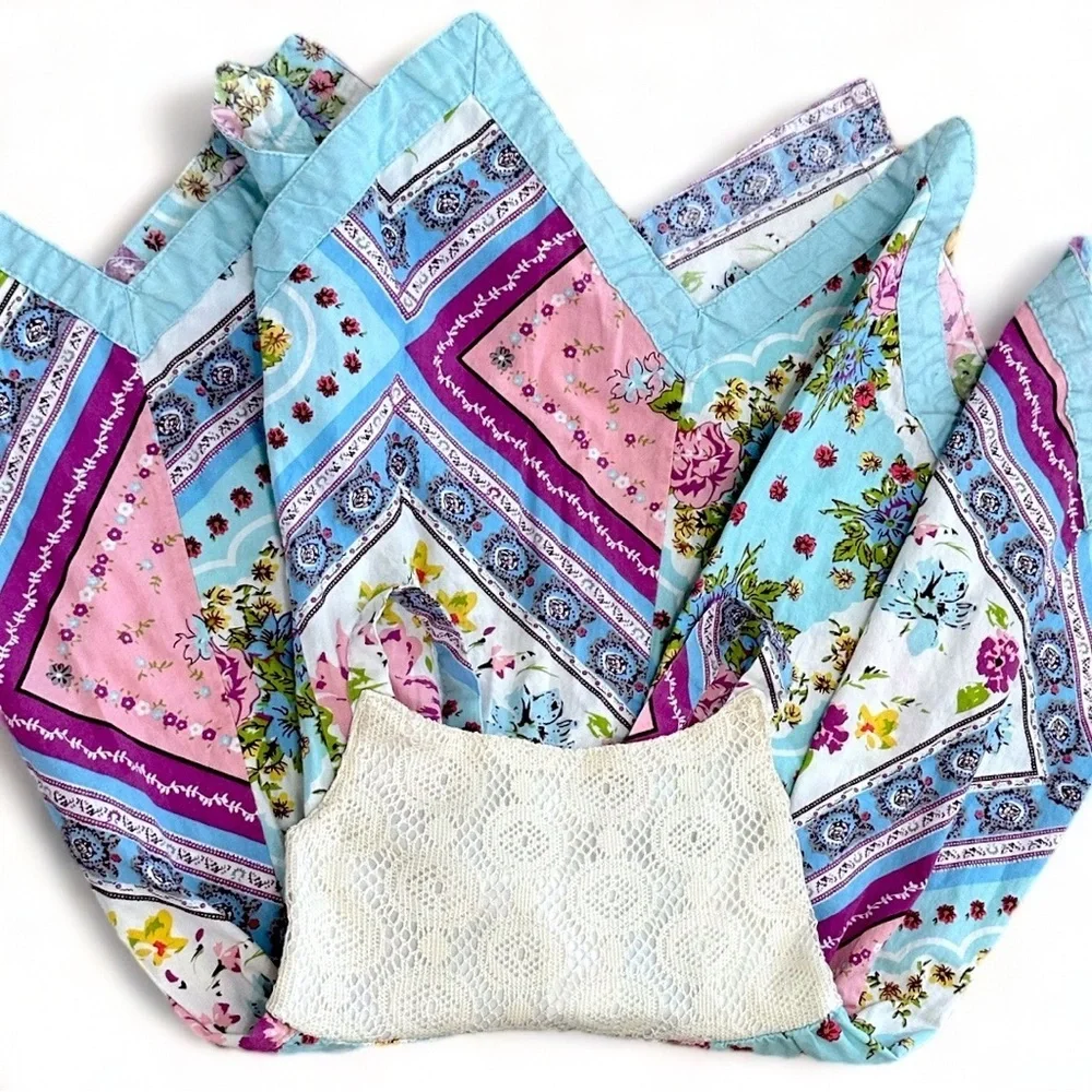Blueberi Boulevard Toddler Girl Vintage Patchwork Handkerchief Dress Boho Wester